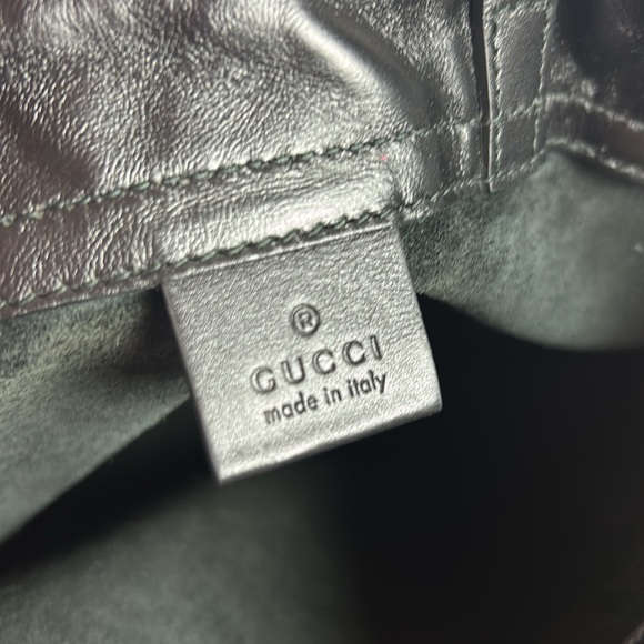 Perfect condition Gucci Logo Print calfskin Leather Drawstring Backpack - Picture 11 of 15